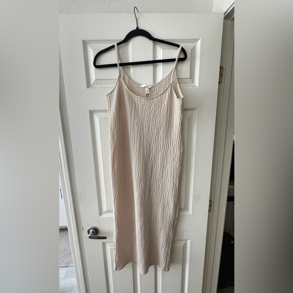 H&M Textured Cream Midi Dress